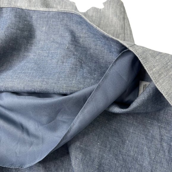 Milly Womens Light Blue Linen Blend Square Neckline Halter Top Size S - Picture 13 of 15